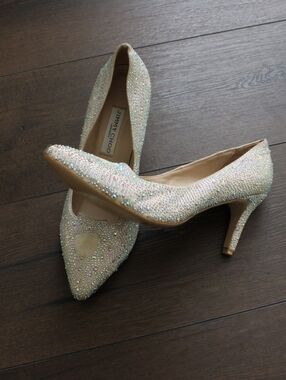 Jimmy Choo‎ Ivory Crystal Embellished Pointed Toe Pumps
